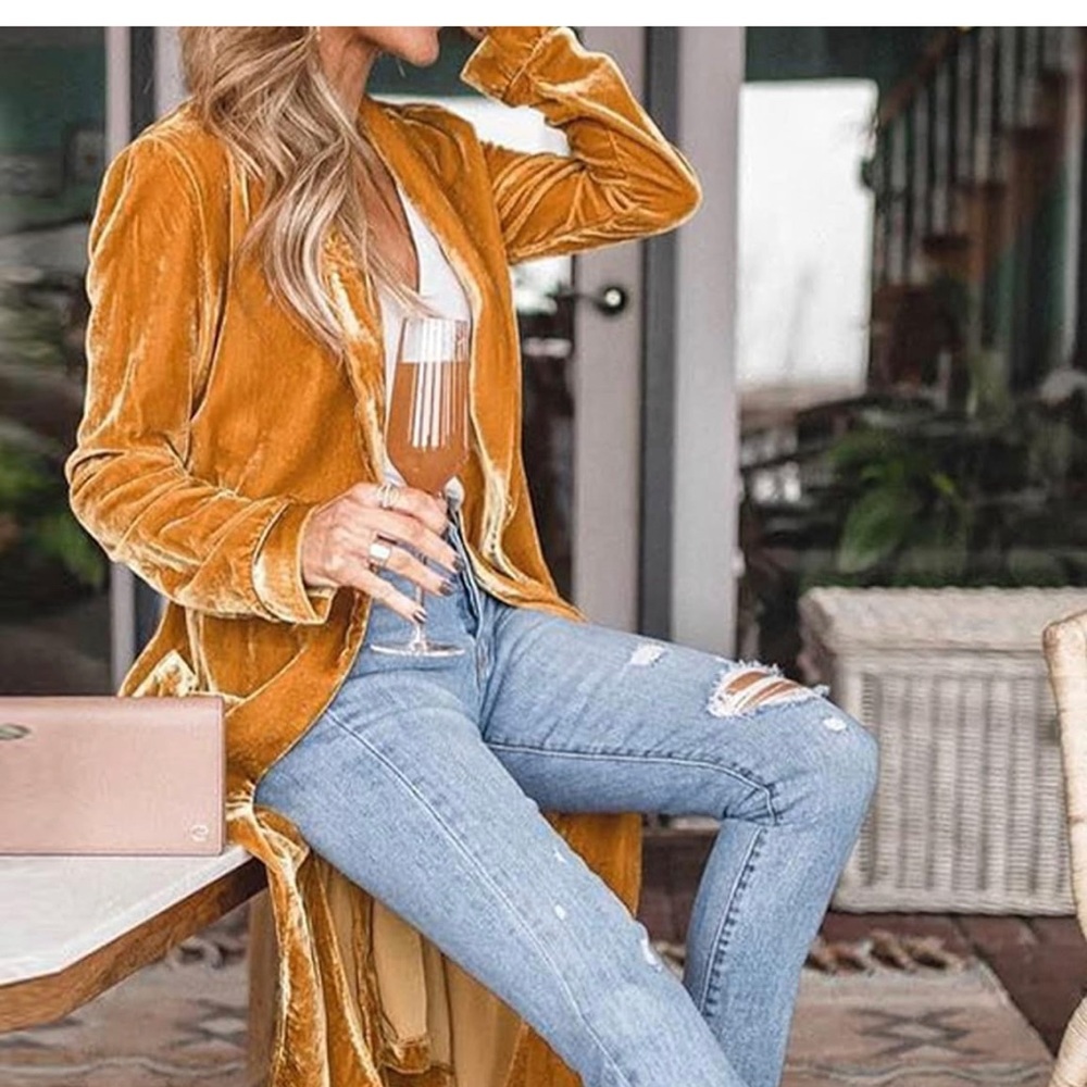 Velvet cardigan jacket